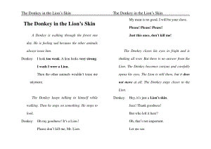 The Donkey in the Lion’s Skin披着狮皮的毛驴的故事英语伊索寓言