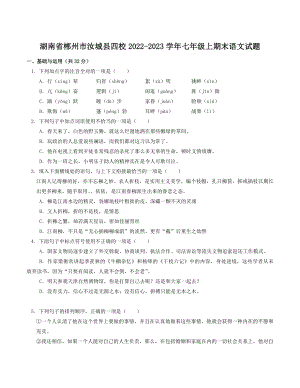 湖南省郴州市汝城县四校2022-2023学年七年级上期末语文试卷（含答案）