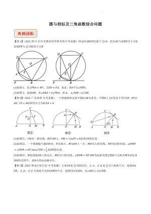 2023年中考数学压轴专题：圆与相似及三角函数综合问题（含答案解析）