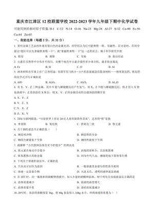 重庆市江津区12校联盟学校2022-2023学年九年级下期中化学试卷（含答案解析）