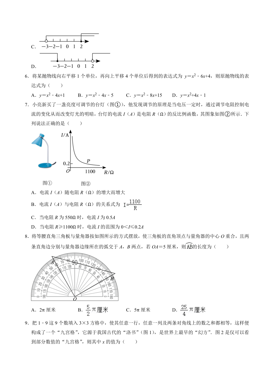 2022年山西省晋城市阳城县中考数学二模试卷（含答案）_第2页