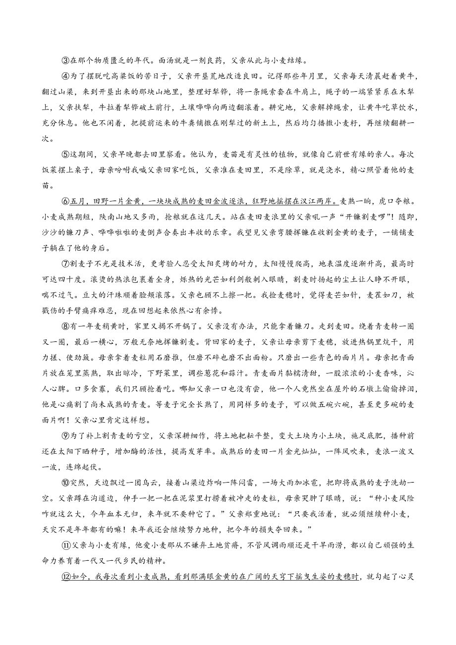 2023年河南省开封市中考二模语文试卷（含答案解析）_第3页