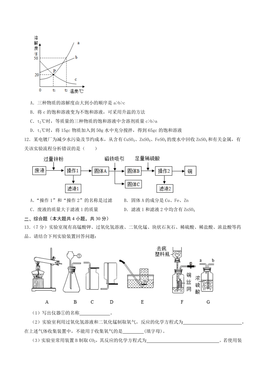 2023年广东省深圳市中考第二次模拟化学试卷（含答案）_第3页