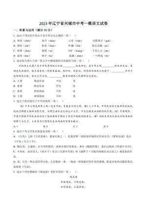 2023年辽宁省兴城市中考一模语文试卷（含答案解析）