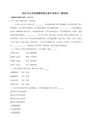 2023年山东省淄博市桓台县中考二模语文试卷（含答案）