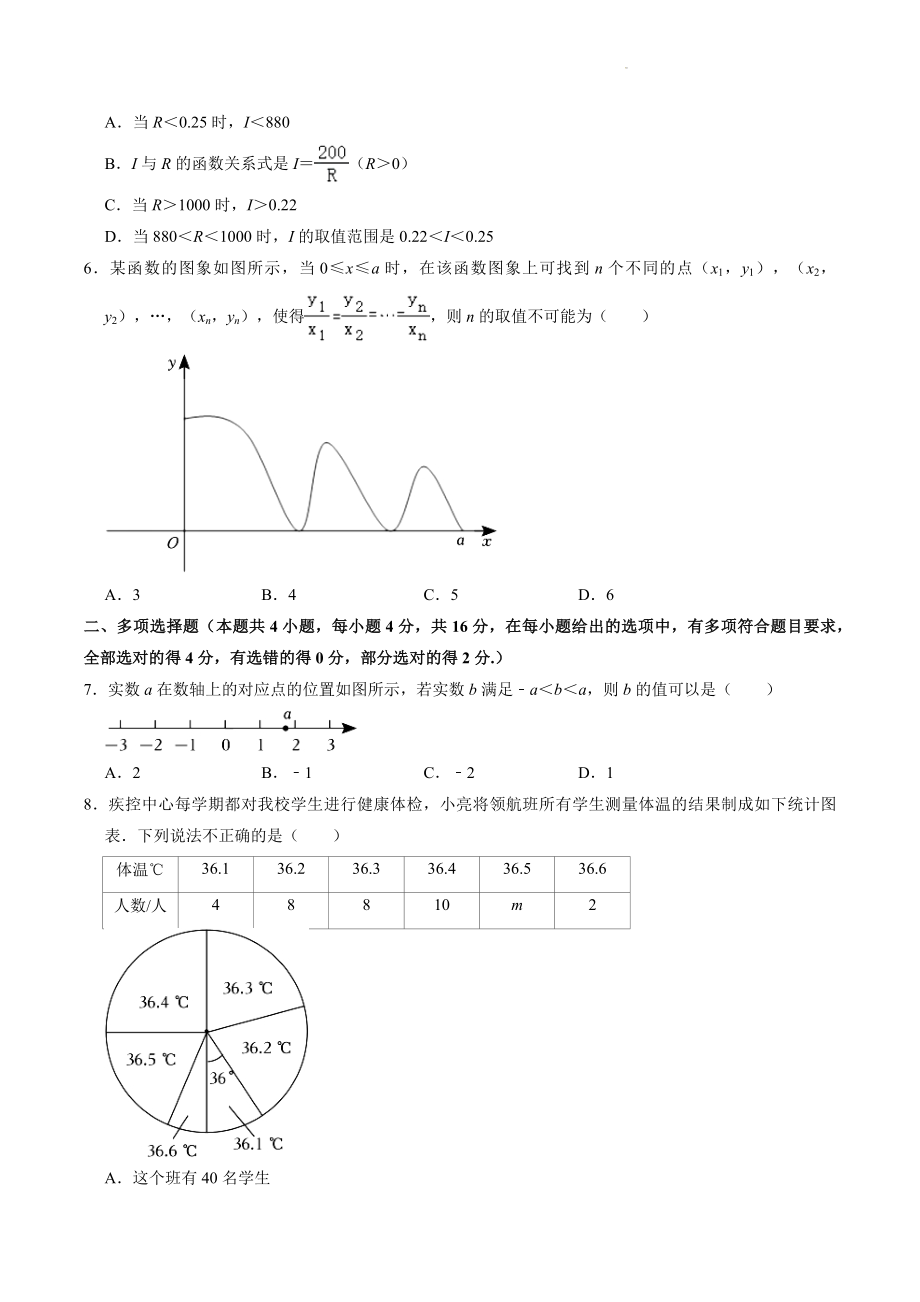 2023年山东省潍坊市中考数学三模试卷（含答案）_第2页