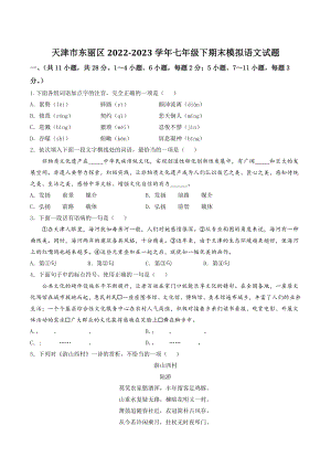 天津市东丽区2022-2023学年七年级下期末复习语文试卷（含答案）