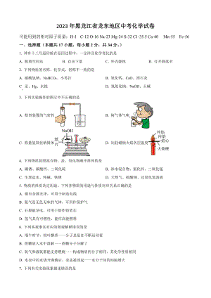 2023年黑龙江省龙东地区中考化学试卷（含答案解析）