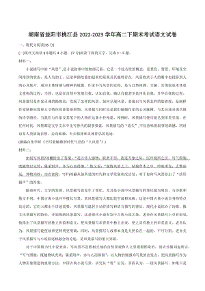 湖南省益阳市桃江县2022-2023学年高二下期末考试语文试卷（含答案）