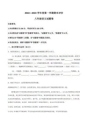 安徽省芜湖市2022-2023学年八年级上学期期末语文试卷（含答案）