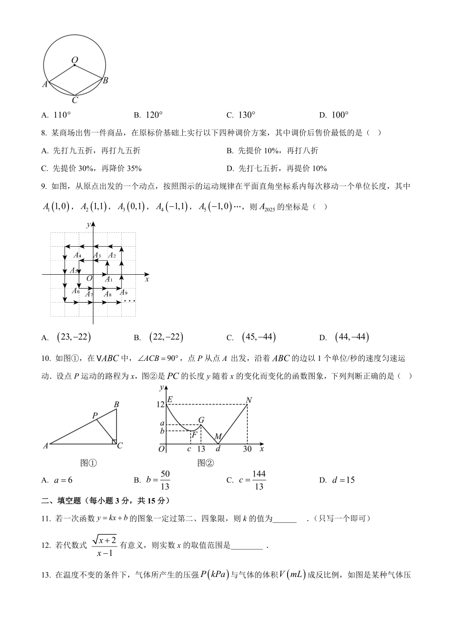 2024年河南省信阳市新县中考一模数学试卷（含答案解析）_第2页