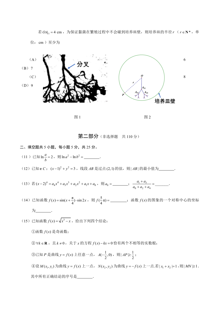 北京市海淀区2024年高三一模数学试卷（含答案）_第3页